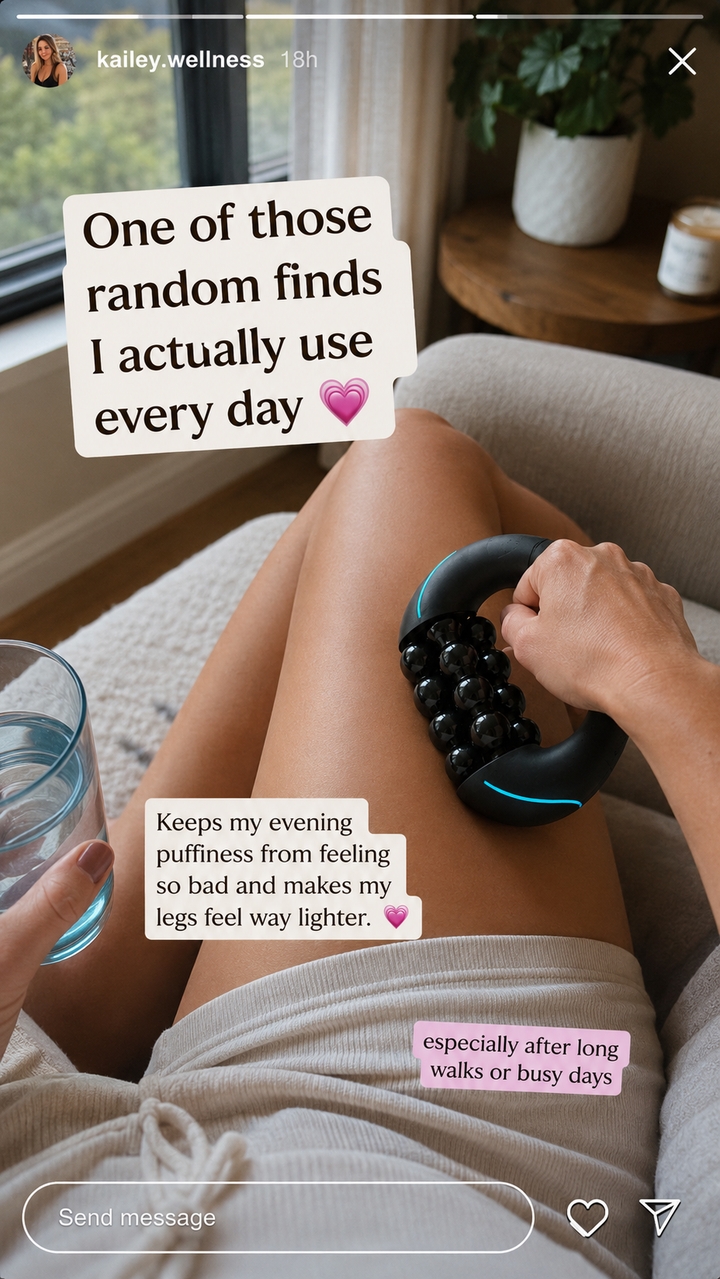 Tall: massager in use on thigh