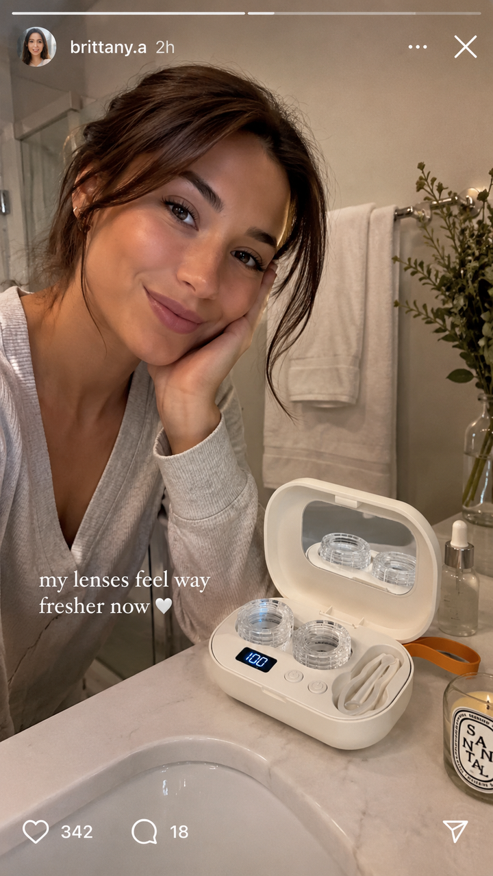On a bathroom counter, daily routine