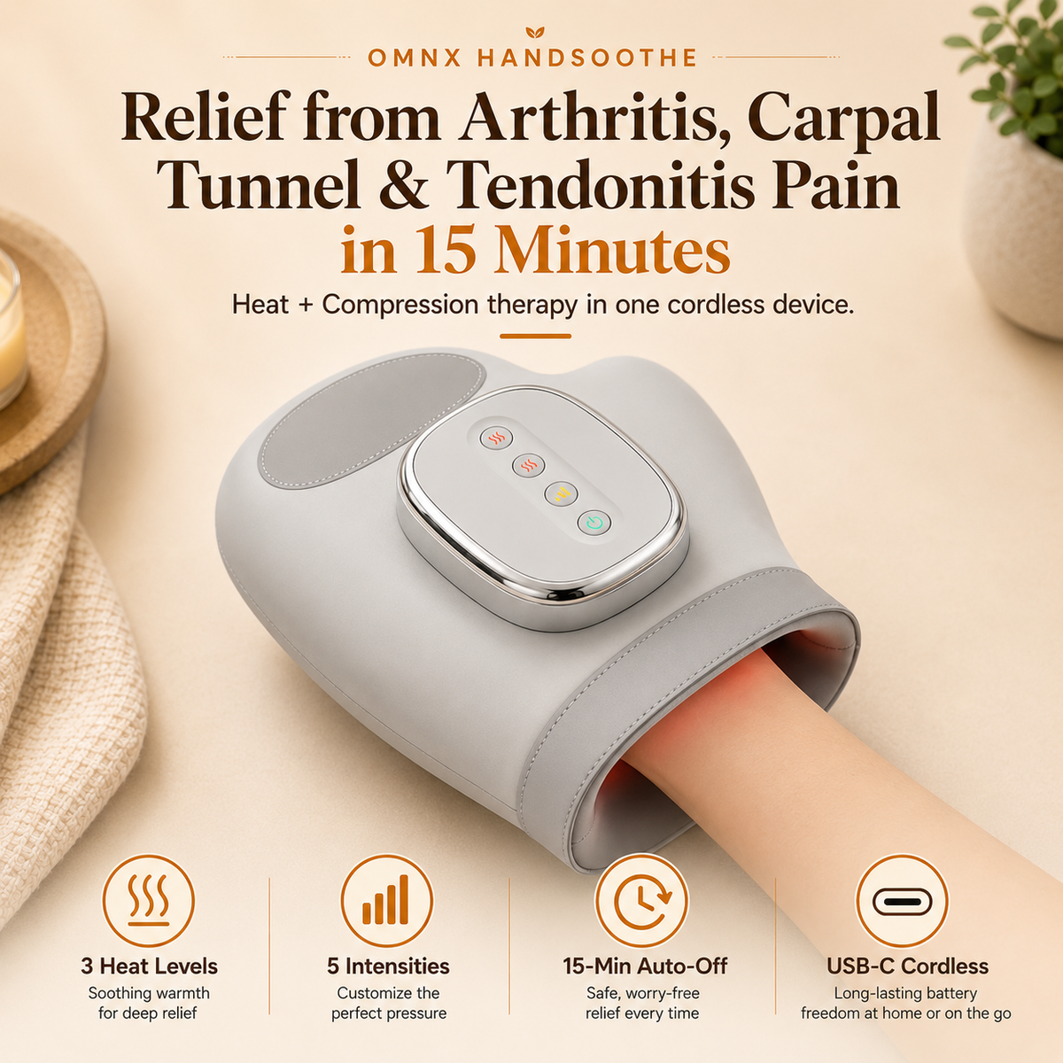 HandSoothe in use on hand