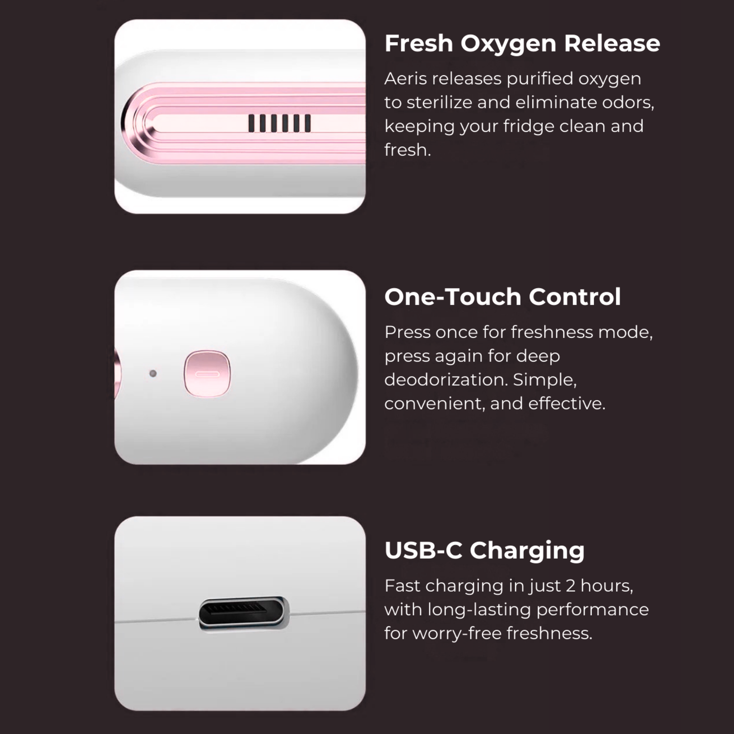 OMNX USB Rechargeable Fridge Deodorizer