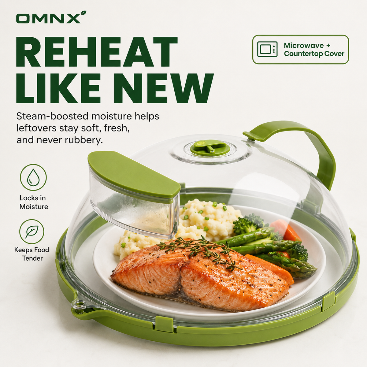 FreshDome clean product hero — reheat like new