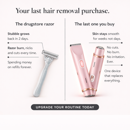 OMNX Silk Duo | 2-in-1 Hair Remover & Shaver — Legs, Underarms, Face & Bikini Line. Smooth for Weeks.