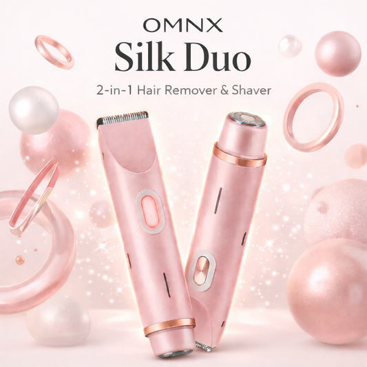 OMNX Silk Duo | 2-in-1 Hair Remover & Shaver — Legs, Underarms, Face & Bikini Line. Smooth for Weeks.