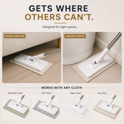 Mop That Clips to Any Towel - Never Touch a Dirty Cloth Again
