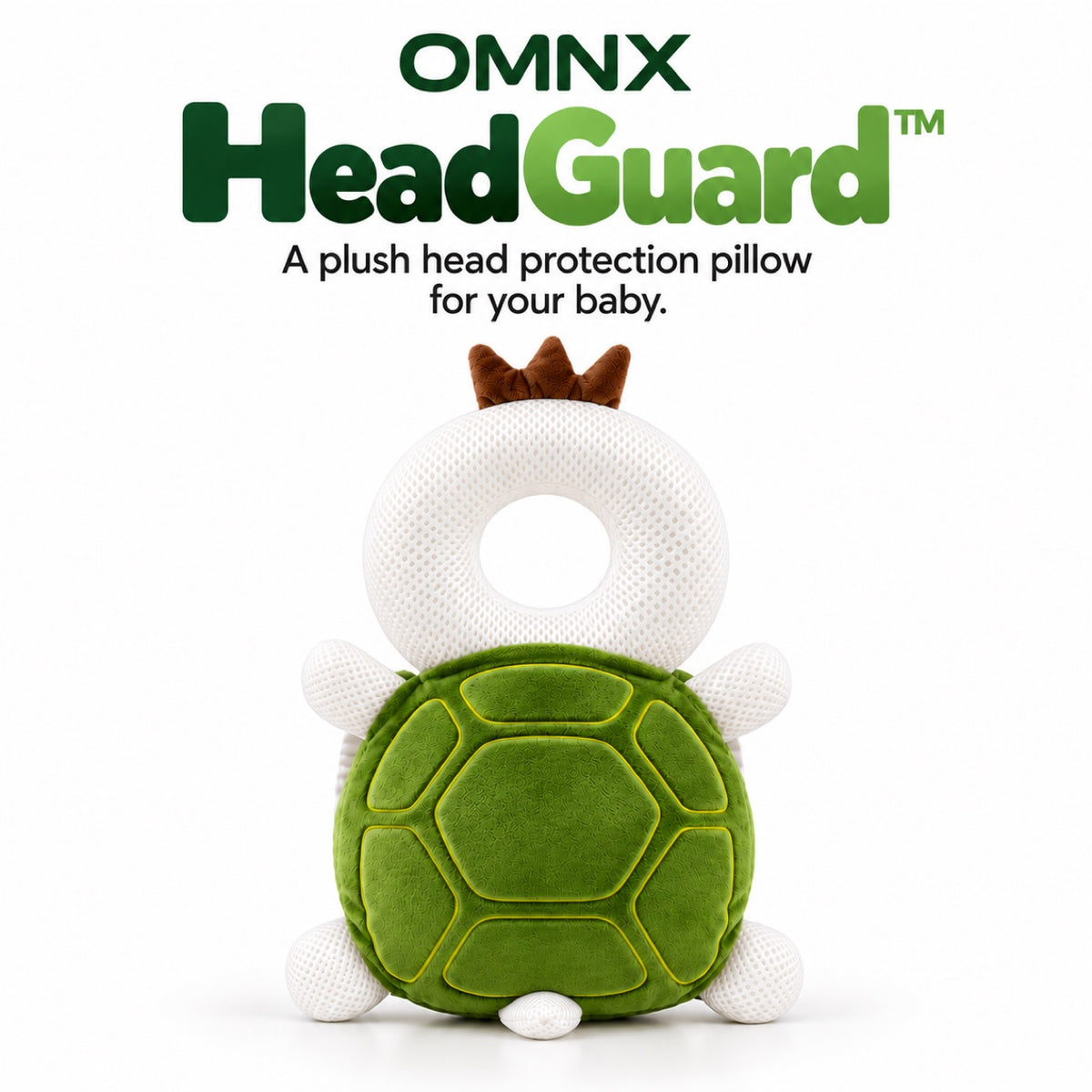 OMNX HeadGuard™, green turtle, front view
