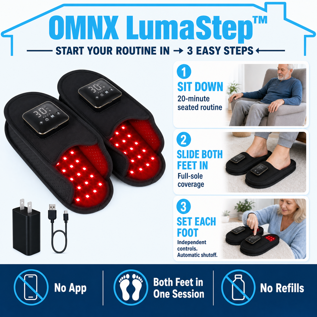 In use in an armchair while watching television