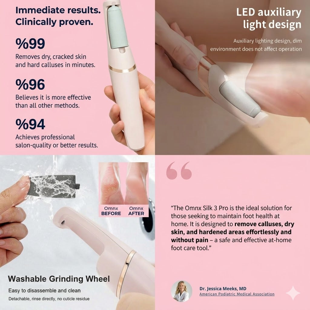 OMNX Silk 3 Pro | Electric Callus Remover — Silky Smooth Feet in Minutes