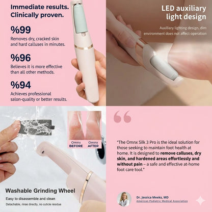 OMNX Silk 3 Pro | Electric Callus Remover — Silky Smooth Feet in Minutes